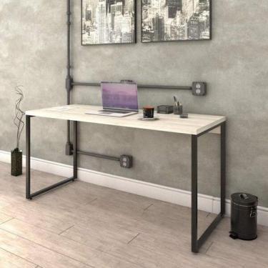 Imagem de Mesa de Escritório Industrial Kuadra 150 cm - Preto/Snow - Compace, Pr