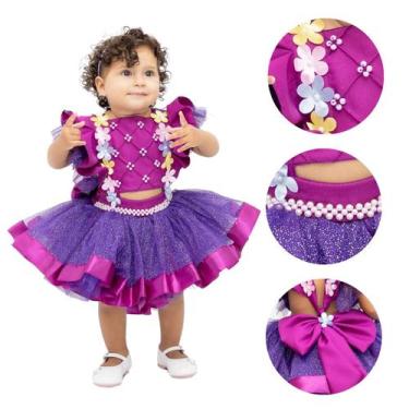 Imagem de Vestido Bebê Bolo Fofo Roxo - Coloribaby, M