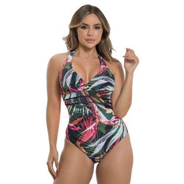 Imagem de Maiô Forrado Com Bojo Removível Estampado Feminino - Orla da Praia, Ro