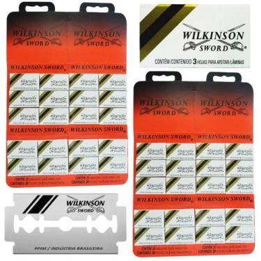 Imagem de Lâmina Para Navalha Wilkinson Kit Cartelas 120 Lâminas - Gilette Wilki