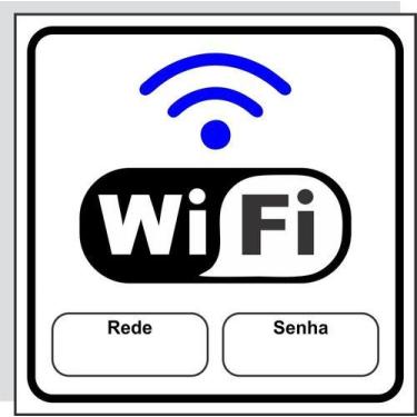 Imagem de Placa Sinalização Wifi 15x15cm Lugar P/ Colocar Senha E Rede - Royal A
