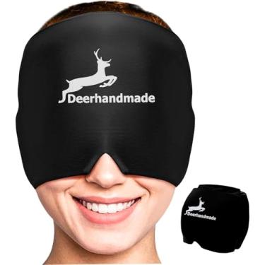 Imagem de DEERHANDMADE Migraine Relief Cap - Tension Headache Relief Cap for Hot and Cold Therapy - Gel Hangover Cap for Sinus, Tension, Headache, and Hangover - 360° Coverage