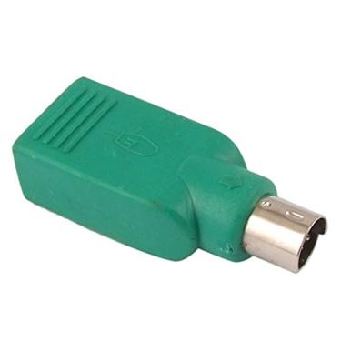 Imagem de uxcell® Mini 6 pinos DIN PS/2 para conector adaptador de mouse USB Grn