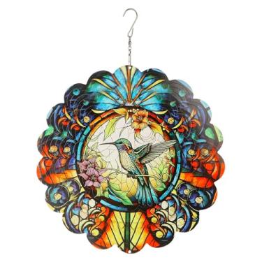 Imagem de Potiarey Pássaro 3D Wind Spinner Kinetic Metal Art Hanging Wind Spinner Decoração Ao Ar Livre Enfeites de Oceano Decoração para Quintal E Jardim
