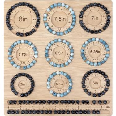 Imagem de Petoysoso Tábuas de contas para fabricação de joias, placa de contas de bambu para fabricação de pulseiras de joias, quadro de contas, placa de contas de pulseira para pulseira, suprimentos de