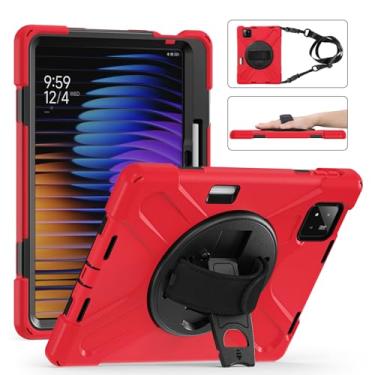 Imagem de GooodiDEAR Capa protetora para Xiaomi Mi Pad 7/Mi Pad 7 Pro, MiPad 7/Pad 7 Pro, à prova de choque, 11,2 polegadas, suporte giratório 360, alça de ombro, suporte para lápis, tablet para homens,