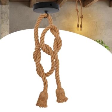 Imagem de Luminária Pendente Duplo Teto Corda Sisal Rústico 1m Lpcr12