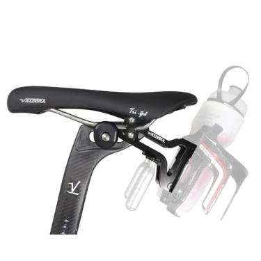 Imagem de Acessórios de bicicleta de triatlo suporte para garrafa de água com suporte duplo para garrafa de água – somente suporte atrás do assento (gaiolas não incluídas)