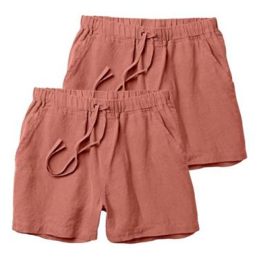 Imagem de Kit 2 Shorts Linho Premium Bermuda Mauricinho Moda Praia - Bermuda Mas