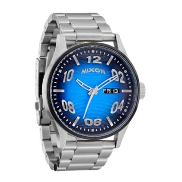 Imagem de Nixon Relógio masculino Sentry de aço inoxidável olho de peixe/prata/azul polar, 42 mm, Olho de peixe/prata/azul polar, Aço inoxidável Sentinela