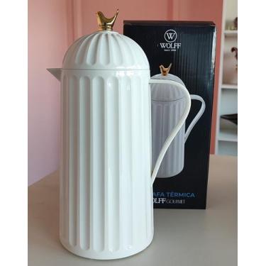 Imagem de Garrafa Térmica Branca 1 Litro Bird Passarinho Vintage Retro Wolff - R