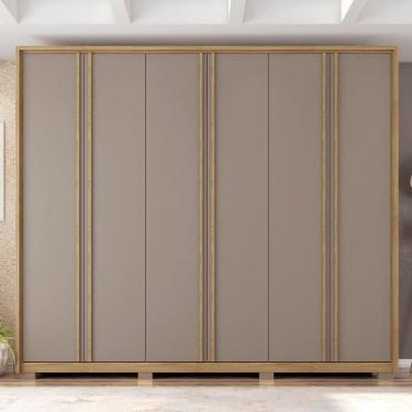 Imagem de Guarda-roupa Casal 6 Portas 6 Gavetas com Pés Suburban Espresso Móveis Buriti/Cinza