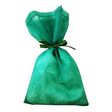 Imagem de 30 Saquinhos Sacolinhas 15x23 Tnt Verde Escuro Com Fita Verde Escuro -