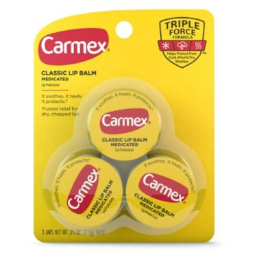 Imagem de Carmex Medicated Lip Balm Jars, Lip Protectant - Pack of 3