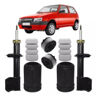 Imagem de PAR AMORTECEDOR DIANTEIRO E KIT BATENTE COIFA COXIM UNO MILLE 1990 A 2013