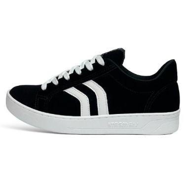 Imagem de Tenis Via Marte Nobuck Casual, 37, Preto, Branco