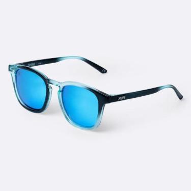 Imagem de Óculos HUPI Shine Preto/Azul - Lente Azul Espelhado, UNICO, Preto, Azu