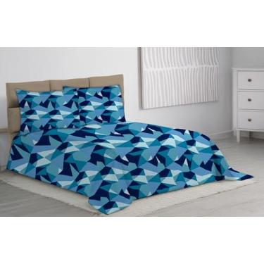 Imagem de Colcha Cobre Leito Queen 3 Peças Piquet Favinho (MOSAICO AZUL)