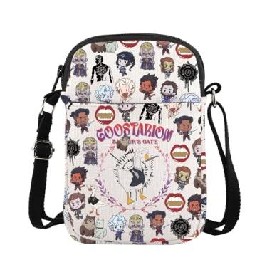 Imagem de ENSIANTH Bolsa tiracolo inspirada no BG3 para amantes de videogame ganso Astarion Lover Gift RPG Gamer Gift BG3 Fan Messenger Bag, Cb de ganso