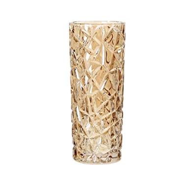Imagem de Vaso Vaso de vidro de cristal banhado a ouro cor vaso hidropônico decoração da sala de estar grande vaso de bancada de chão Vaso de flores(Grande)