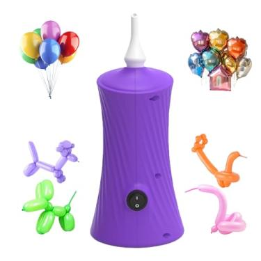 Imagem de Bomba elétrica de balão de ar inflável para animais de alumínio, clássico, balões longos, máquina de soprar balões de látex, ideal para festas de aniversário, eventos, decorações (roxo)