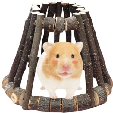 Imagem de Cerca de madeira em forma de vulcão, para hamster, cercas de madeira para animais de estimação, suprimentos para animais de estimação, brinquedo para mastigar hamster, multiuso, hamster, abrigo,
