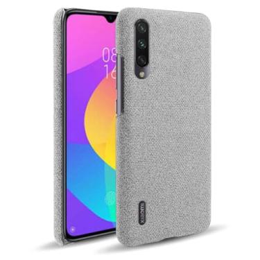 Imagem de Capa para Xiaomi A3,Capa desenhada em lona,Case Protetora Ultrafina com Empunhadura Macia,Design em Tecido Antichoque e Antiarranhões-Light gray