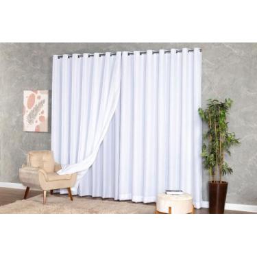 Imagem de Cortina Voil Gaze De Linho Com Forro Blackout 6,00x2,80 Luxo - kaluros