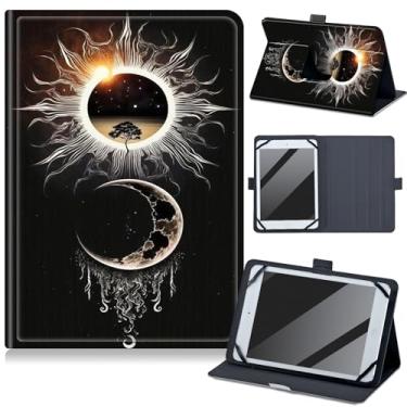 Imagem de Capa universal para tablet de 10,5 a 11,5 polegadas, compatível com o Google Pixel Tablet de 11 polegadas versão 2023, [com 4 anéis fixos] capa de proteção de couro PU à prova de choque ajustável, sol