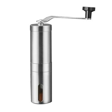 Imagem de Moedor de café manual de aço inoxidável grosso/fino, moedor de grãos de café de aço inoxidável, rebarba de cerâmica, portátil, espresso/gotejamento, viagem e uso doméstico