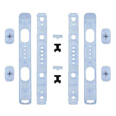 Imagem de eXtremeRate — Capa de reposição azul geleira para Nintendo Switch Joycon Strap, botões personalizados para pulseira de pulso Joy-con para Nintendo Switch – Pacote com 2