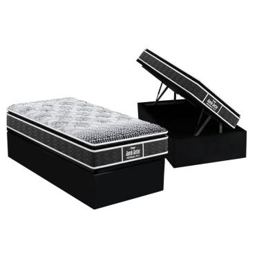 Imagem de Cama Box Baú Solteiro: Colchão Anatômico Probel D28 Guarda Costas PróMiddle Plus + Base crc Suede Black (88x188)