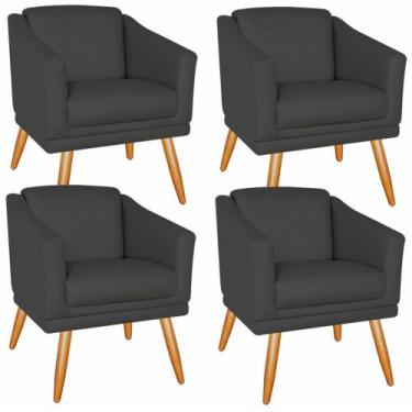 Imagem de Kit 04 Poltronas San Diego Para Clinica Recepção Sala material sintéti