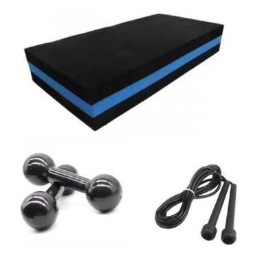 Imagem de Halter Emborrachado 2 Kg- Par + Step Em Eva + Corda - Infinity
