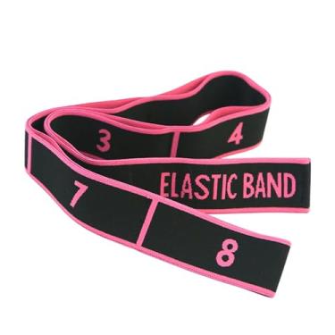 Imagem de Vaveren Stretch Strap Banda de resistência a multiuso Melhorar a flexibilidade do corpo 8 segmentos elásticos banda para treinar academia de fitness, Rosa