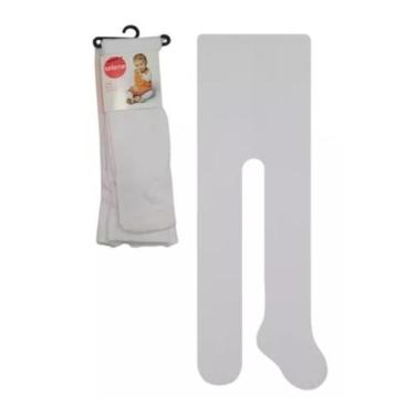 Imagem de Meia Calça Fio 80 Algodão Selene Bebês Quente Para o Frio, Branco, B