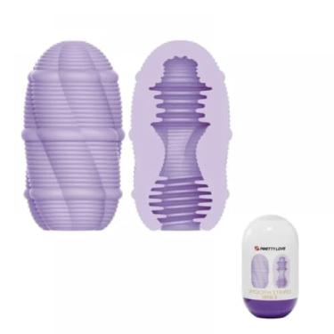 Imagem de Masturbador Egg Cupid X Em Silicone Textura Elástica, Prazer Discreto, Sensações Intensas [SMOOTH STRIPES]