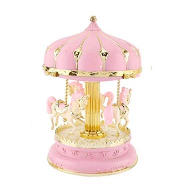 Imagem de WYUYIWH Caixa de música carrossel caixa de música brinquedo infantil aniversário menina aniversário natal casamento presente de aniversário