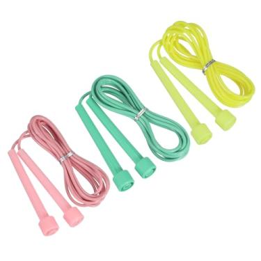 Imagem de PATIKIL Corda de pular PVC, 3 cordas de pular de velocidade ajustáveis, equipamento de exercício livre de emaranhados para treino, mulheres, homens, treinamento ao ar livre, fitness em casa, 3 cores