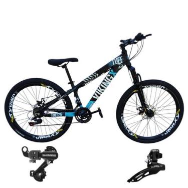 Imagem de Bicicleta Aro 26 Vikingx Aluminio Tuff 25 Mtb 24v Cambio Shimano Diant