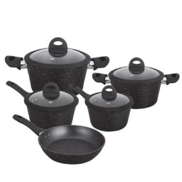 Imagem de Jogo de panelas 5 peças viena full black - casambiente