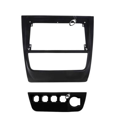 Imagem de Moldura De Painel 2 Din 9" Polegadas Vw Gol Saveiro Voyage G6 - Preto