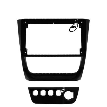 Imagem de Moldura De Painel 2 Din 9" Polegadas Vw Gol Saveiro Voyage G6 - Black Piano
