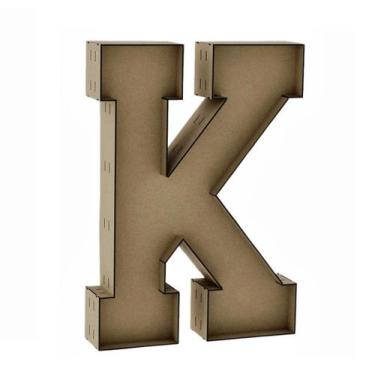 Imagem de Letra Caixa Grande K Mdf 70Cm De Altura Decoração Festa - Doce Arte Em