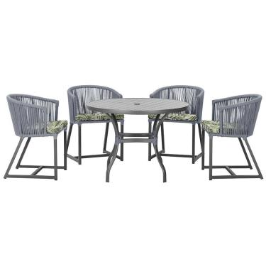 Imagem de Mesa com 4 Cadeiras de Jantar Roma 100cm e Noronha em Aluminío