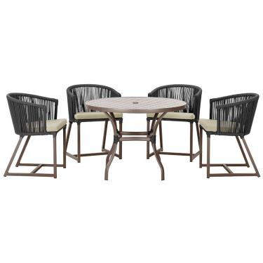 Imagem de Mesa com 4 Cadeiras de Jantar Roma 100cm e Noronha em Aluminío