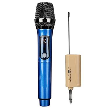 Imagem de Microfone dinâmico profissional carregável UHF microfone portátil sem fio megafone com receptor USB 6,35 mm 3,5 mm para alto-falante de fala de karaokê fácil de conectar e usar (cor: vermelho)