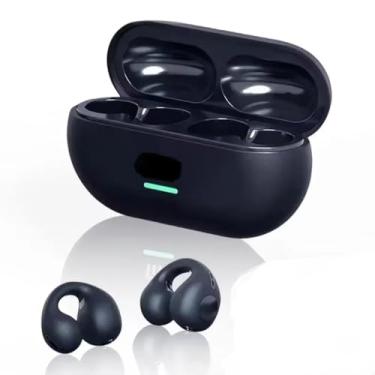 Imagem de Fone de Ouvido T75 Bluetooth 5.3 com Condução Óssea, Cancelamento de Ruído, Preto
