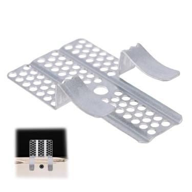 Imagem de 50 peças de clipes de reparo de drywall, clipes de fixação de parede de gesso de 1/2 polegada com parafusos correspondentes, grampo de remendo de parede seca de metal resistente para paredes