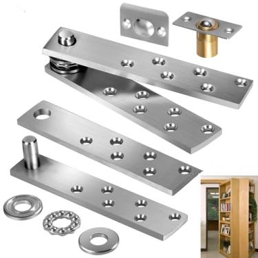 Imagem de Dobradiça de porta articulada para serviço pesado dobradiça oculta para porta de madeira zishengho dobradiça pivô invisível para estante de livros com rotação de 360 graus